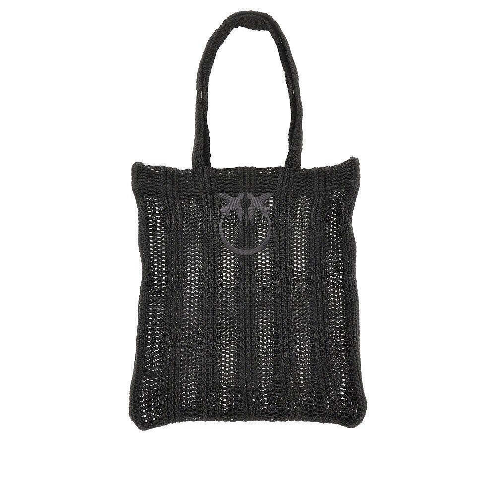 Pinko Medium Faux Raffia Easy Tote Bag